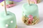 Mit Schokolade überzogene Marshmallows im Meereslook