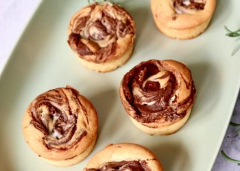 Nutella Muffins mit Schoko Swirl, saftig und schokoladig gebacken