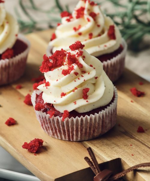 Red Velvet Cupcakes mit Frischk&auml;secreme